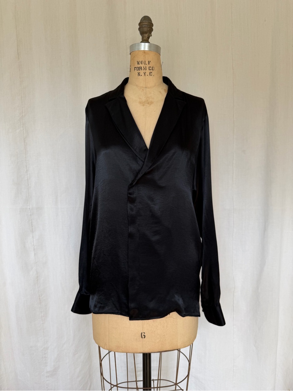 Zara Men’s Black Satin Tuxedo Shirt Regular Fit